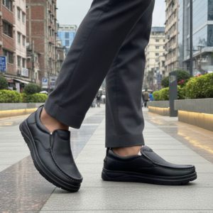 ZB leather casual shoes black