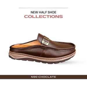 N90 leather half shoe chocolate