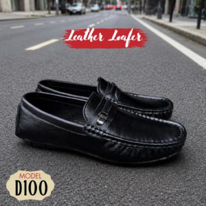 D100 leather loafer black